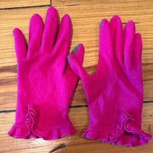 Hot Pink Ruffled Gloves